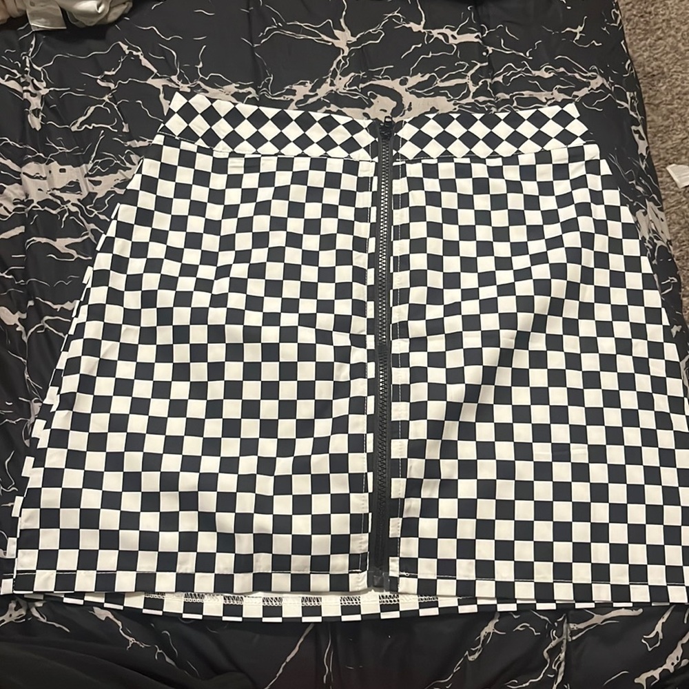 Checkered mini skirt